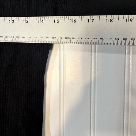 Brave Soul Wrap Top Ribbed Knit Long Sleeve Sweater Black Tie Waist M NWT Goth - Picture 4 of 12